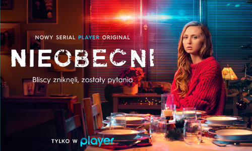 Fragment plakatu serialu "Nieobecni" produkcji Player Original, scenariusz Dana Łukasińska